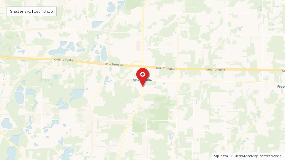 Street map of Shalersville, Ohio with location pin