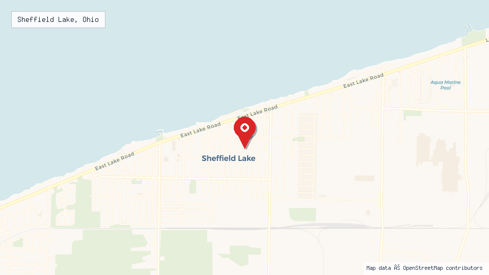 Street map of Sheffield Lake, Ohio with location pin