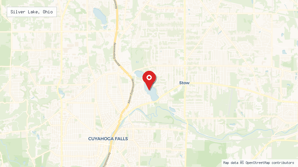 Street map of Silver Lake, Ohio with location pin