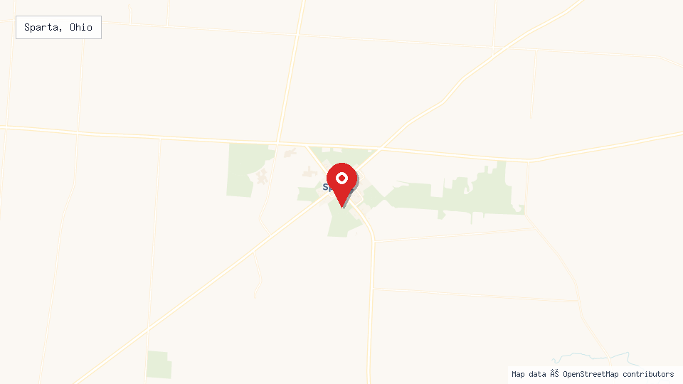 Street map of Sparta, Ohio with location pin