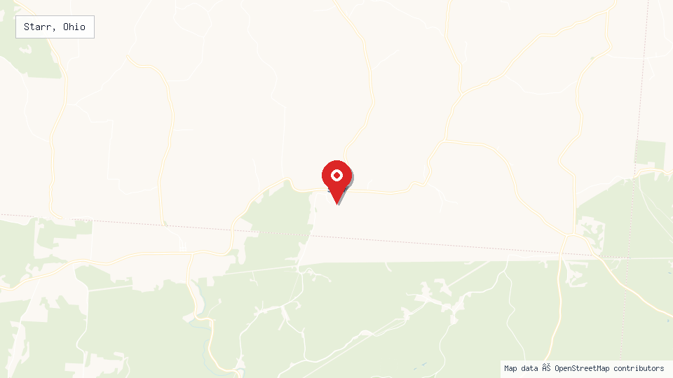 Street map of Starr, Ohio with location pin
