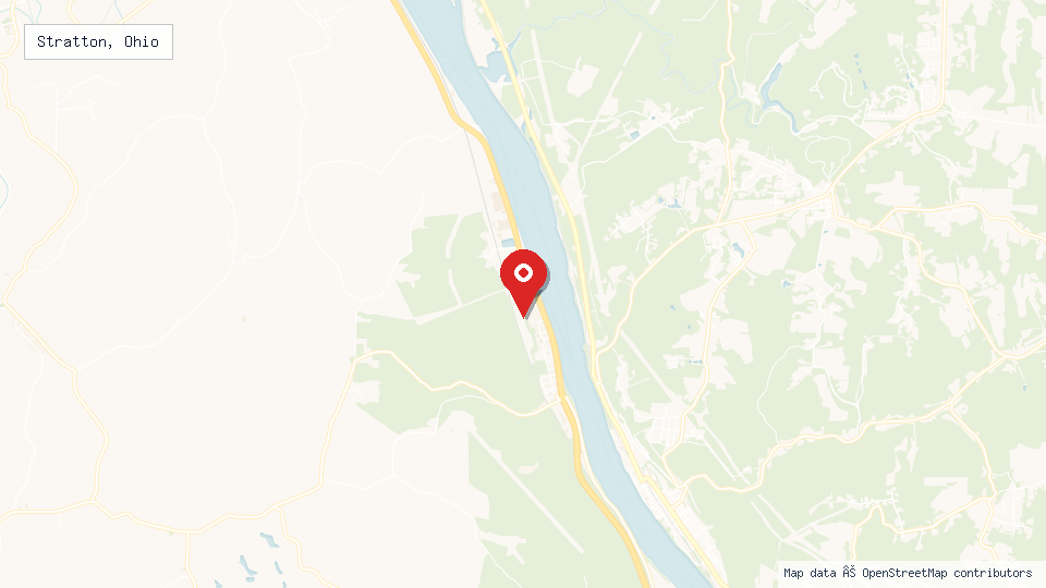 Street map of Stratton, Ohio with location pin