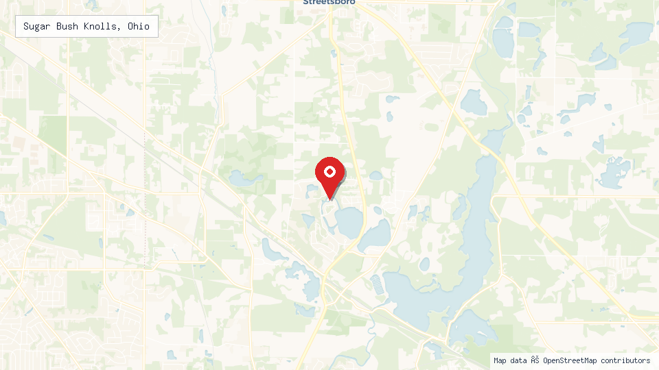 Street map of Sugar Bush Knolls, Ohio with location pin