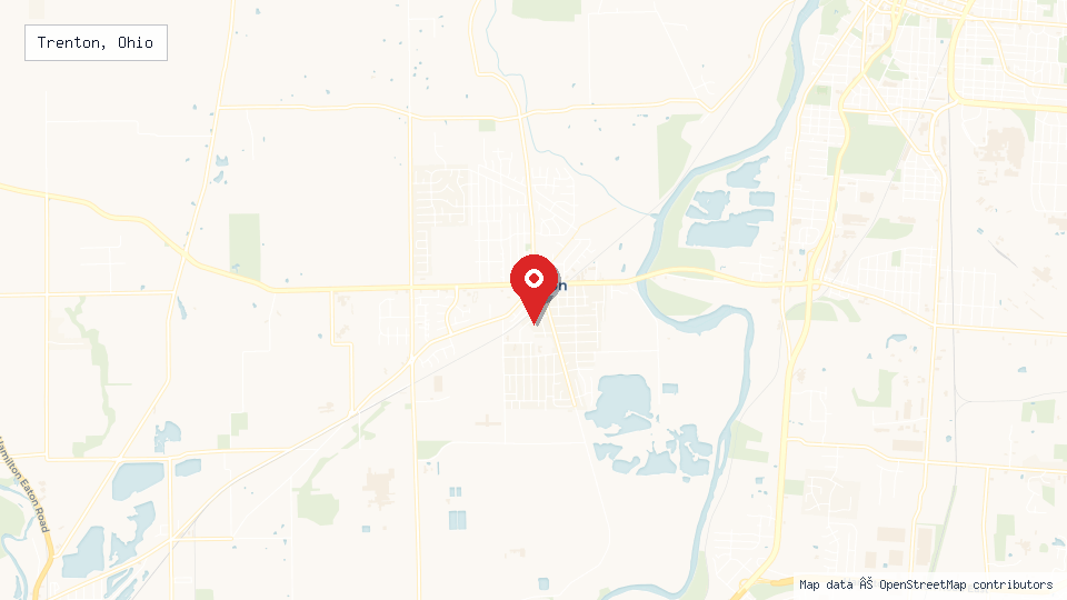 Street map of Trenton, Ohio with location pin