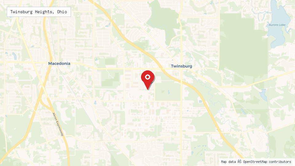 Street map of Twinsburg Heights, Ohio with location pin