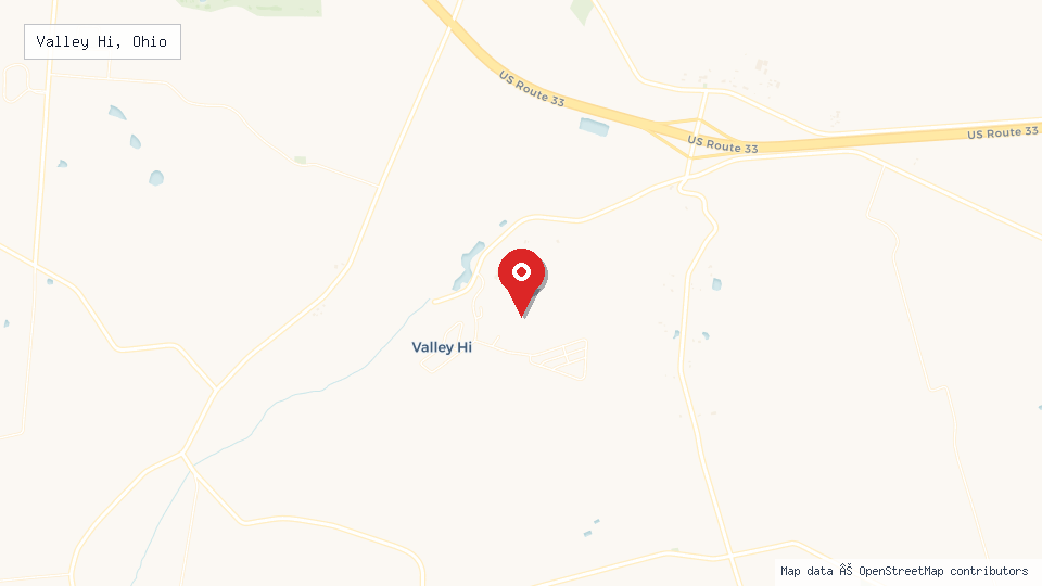 Street map of Valley Hi, Ohio with location pin