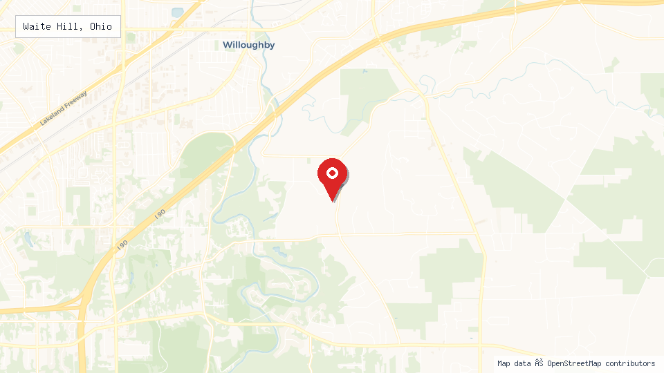 Street map of Waite Hill, Ohio with location pin