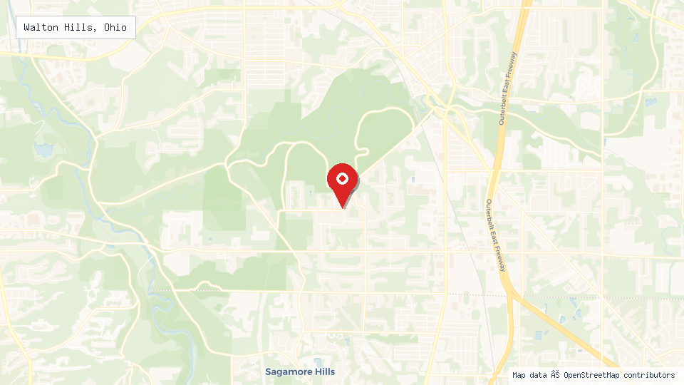 Street map of Walton Hills, Ohio with location pin