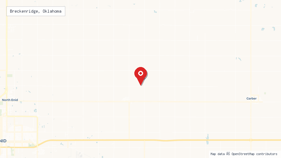 Street map of Breckenridge, Oklahoma with location pin