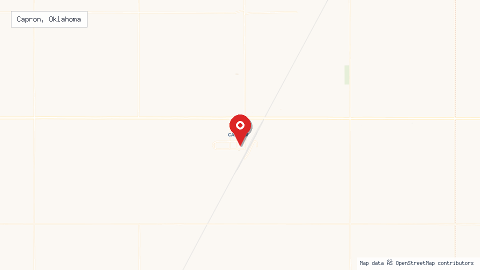 Street map of Capron, Oklahoma with location pin