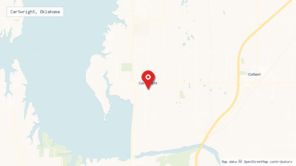 Street map of Cartwright, Oklahoma with location pin
