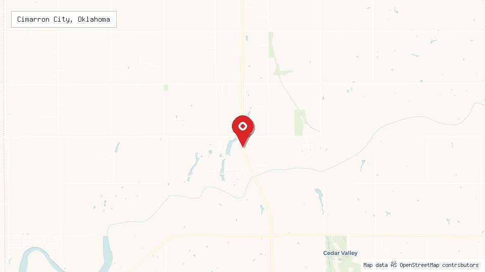Street map of Cimarron City, Oklahoma with location pin
