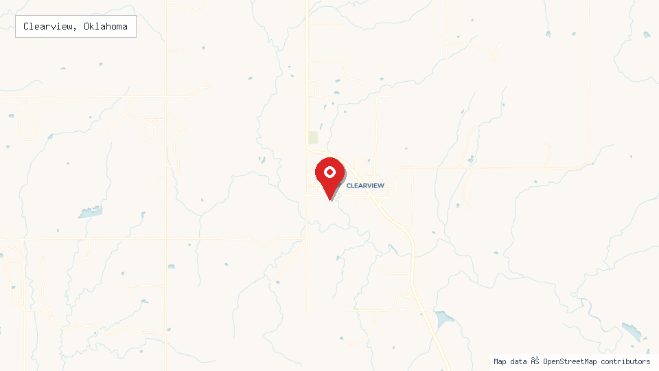 Street map of Clearview, Oklahoma with location pin