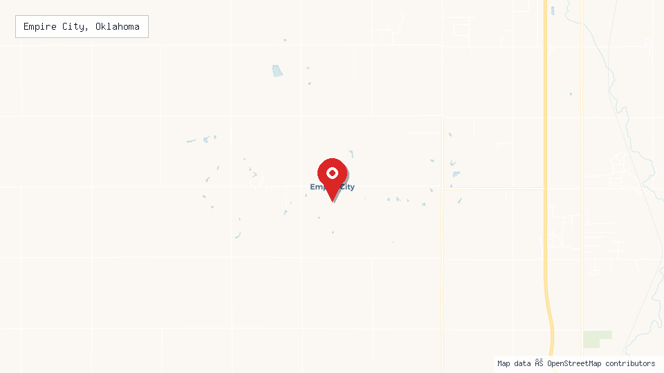 Street map of Empire City, Oklahoma with location pin