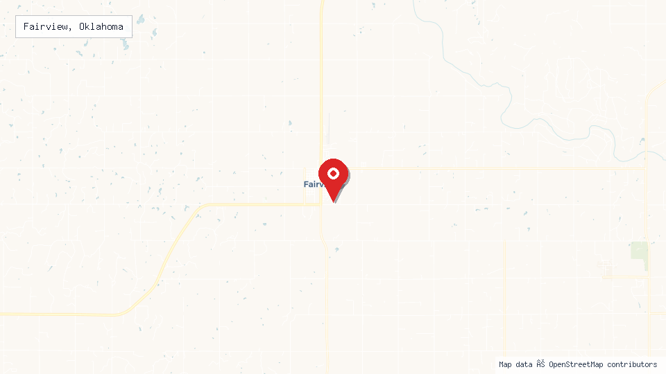 Street map of Fairview, Oklahoma with location pin