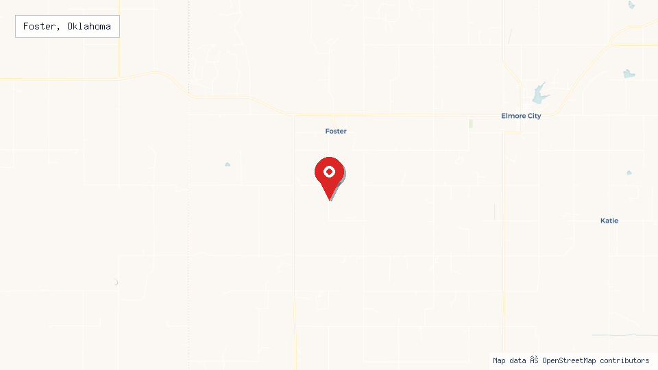 Street map of Foster, Oklahoma with location pin