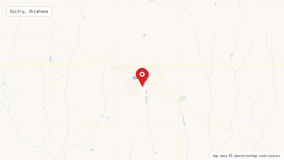 Street map of Goltry, Oklahoma with location pin