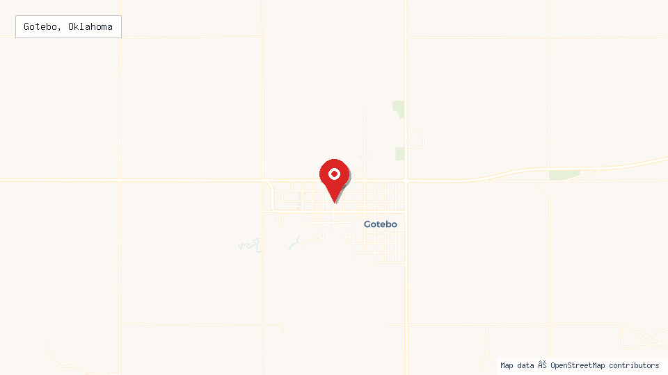 Street map of Gotebo, Oklahoma with location pin