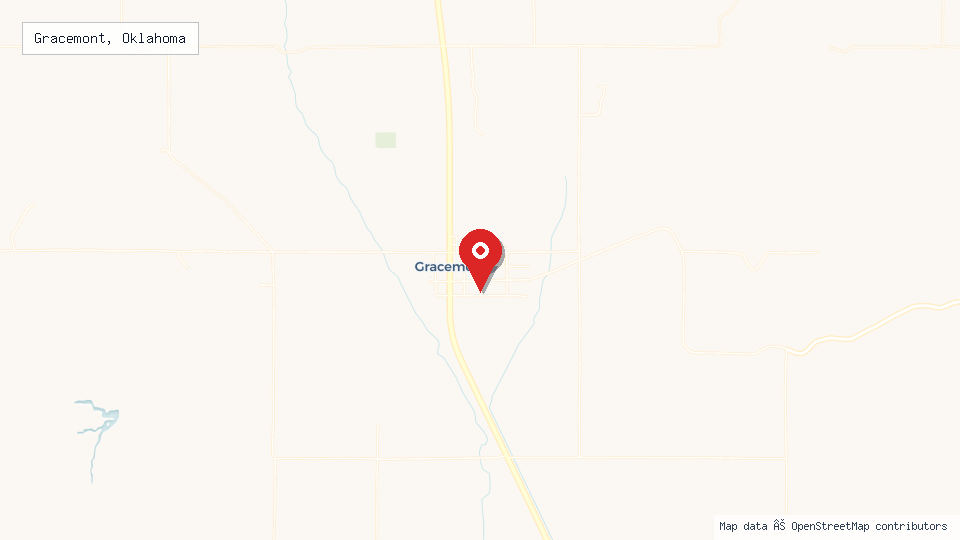 Street map of Gracemont, Oklahoma with location pin
