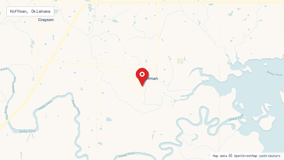Street map of Hoffman, Oklahoma with location pin