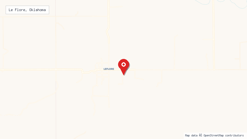 Street map of Le Flore, Oklahoma with location pin