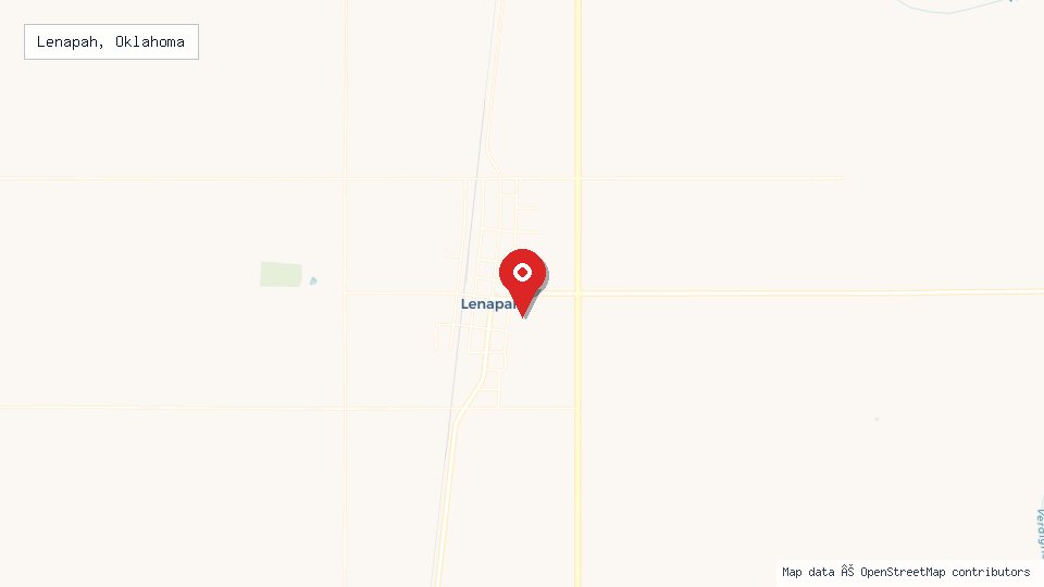 Street map of Lenapah, Oklahoma with location pin