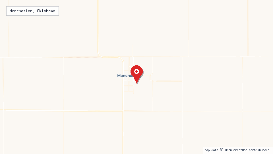 Street map of Manchester, Oklahoma with location pin