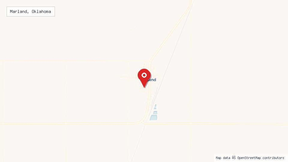 Street map of Marland, Oklahoma with location pin