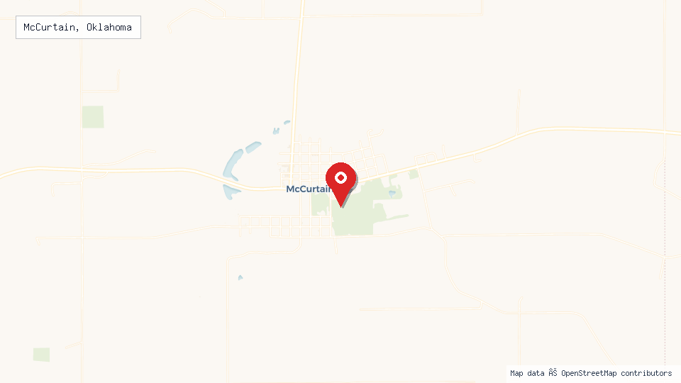 Street map of McCurtain, Oklahoma with location pin