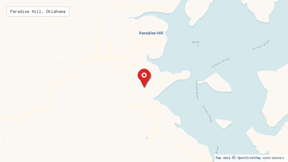 Street map of Paradise Hill, Oklahoma with location pin