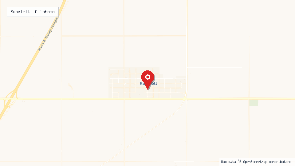 Street map of Randlett, Oklahoma with location pin