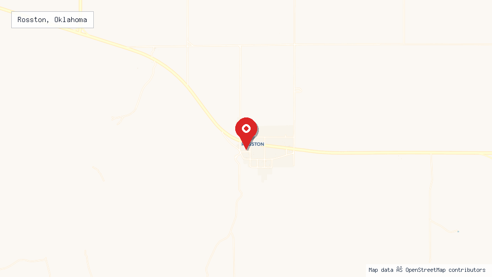 Street map of Rosston, Oklahoma with location pin