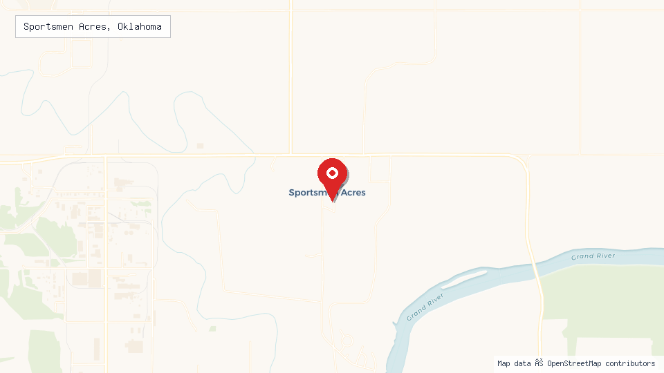 Street map of Sportsmen Acres, Oklahoma with location pin