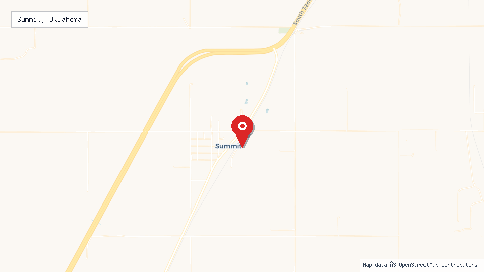 Street map of Summit, Oklahoma with location pin