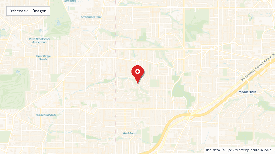 Street map of Ashcreek, Oregon with location pin