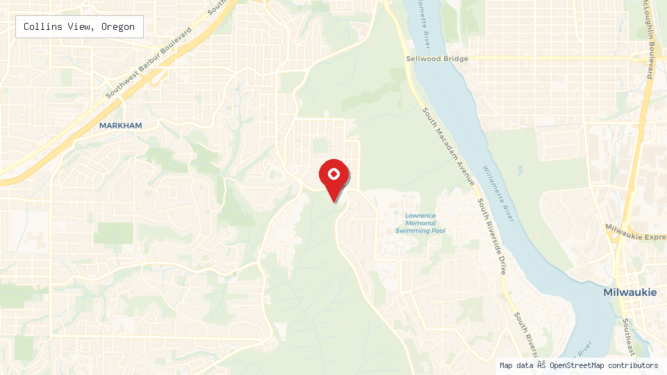 Street map of Collins View, Oregon with location pin