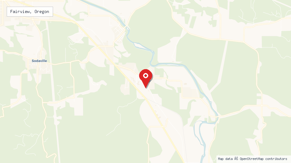 Street map of Fairview, Oregon with location pin