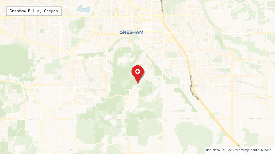 Street map of Gresham Butte, Oregon with location pin