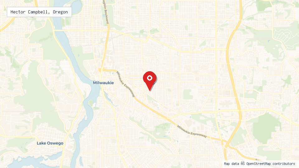 Street map of Hector Campbell, Oregon with location pin