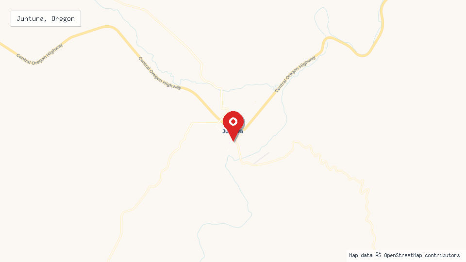 Street map of Juntura, Oregon with location pin