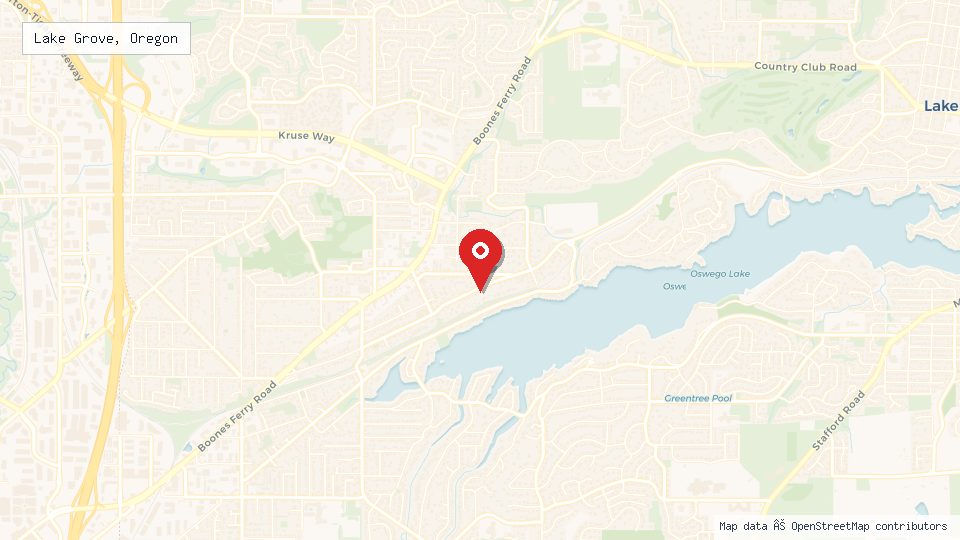 Street map of Lake Grove, Oregon with location pin