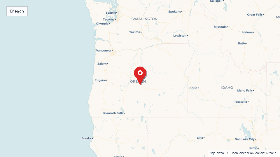 Street map of Oregon with location pin