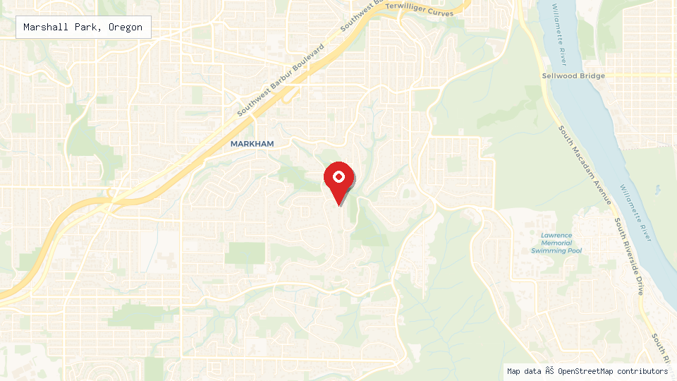Street map of Marshall Park, Oregon with location pin