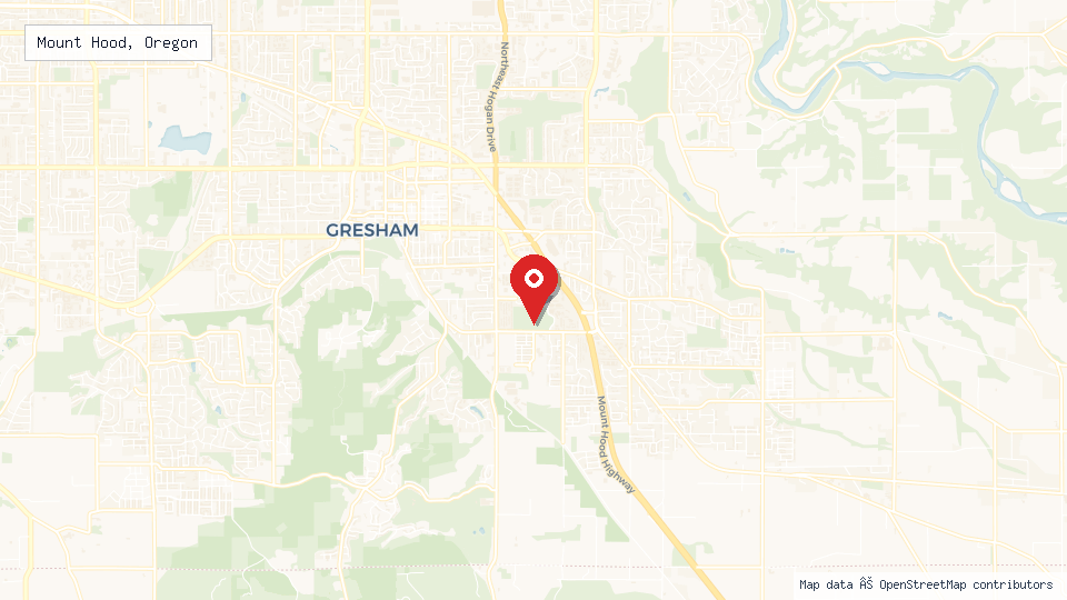 Street map of Mount Hood, Oregon with location pin