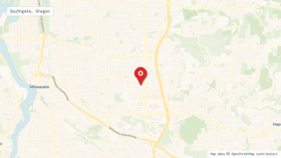 Street map of Southgate, Oregon with location pin