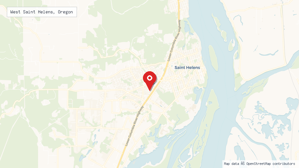 Street map of West Saint Helens, Oregon with location pin