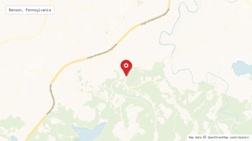 Street map of Benson, Pennsylvania with location pin