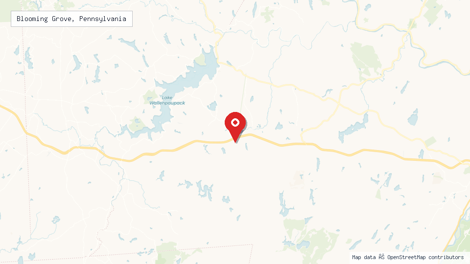 Street map of Blooming Grove, Pennsylvania with location pin