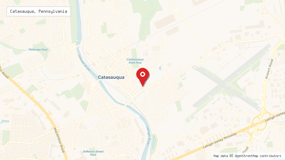 Street map of Catasauqua, Pennsylvania with location pin