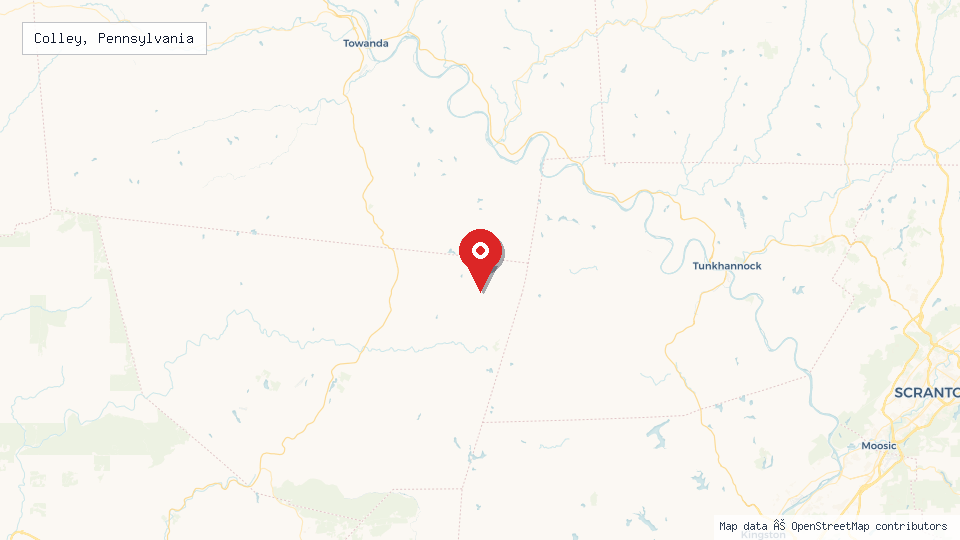 Street map of Colley, Pennsylvania with location pin
